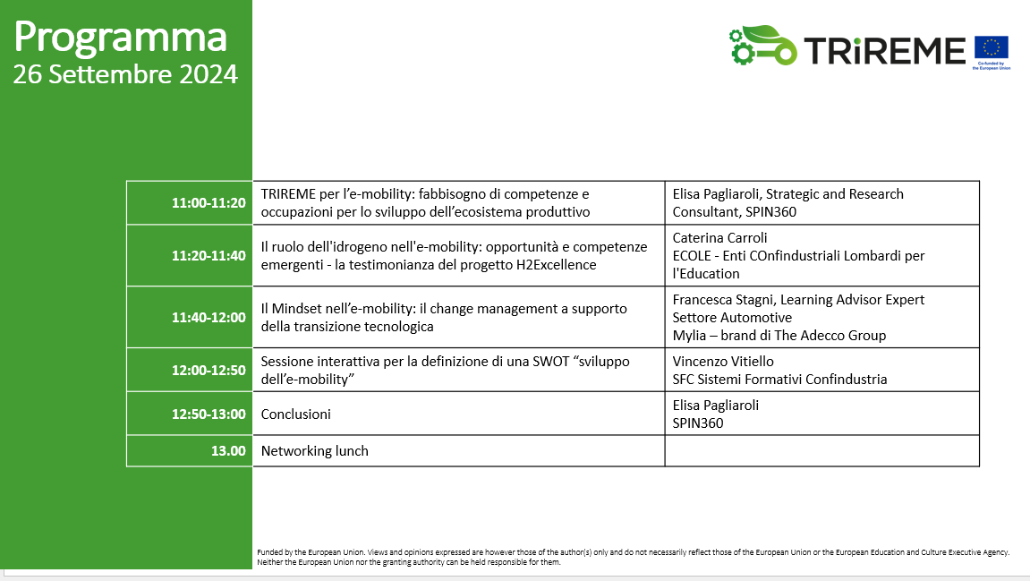 Programma Workshop 26 settembre TRIREME